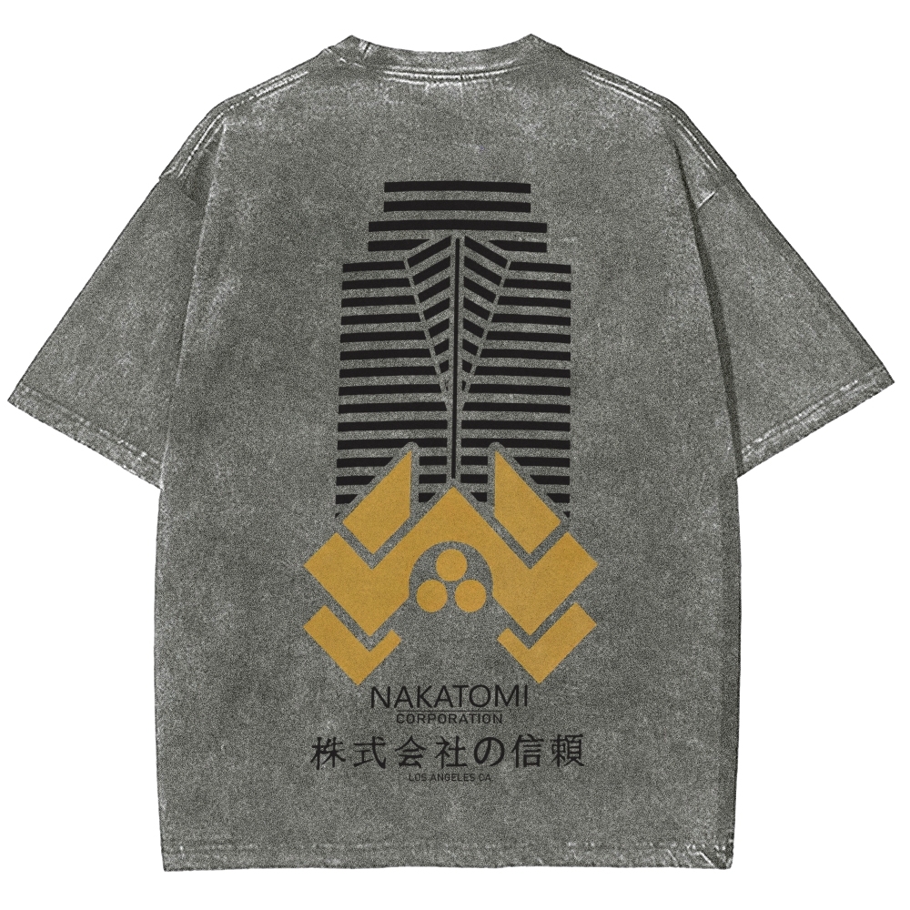 Retro 80s Action Die Movie Graphic  Washed T-Shirt 