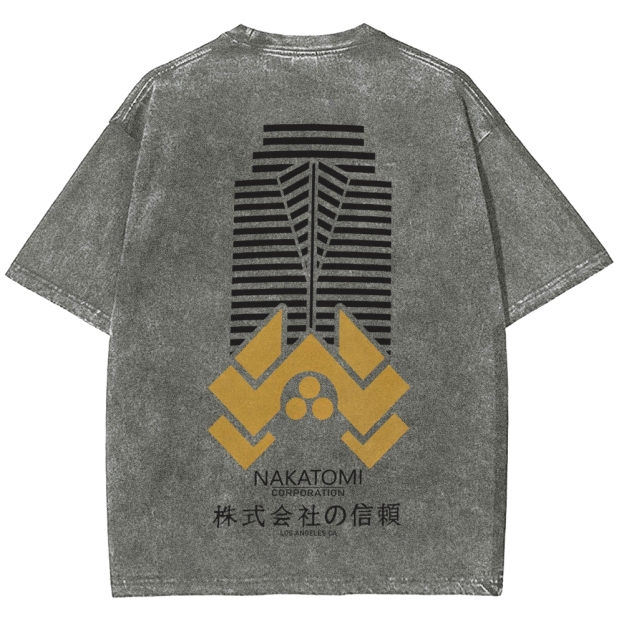 Retro 80s Action Die Movie Graphic  Washed T-Shirt 