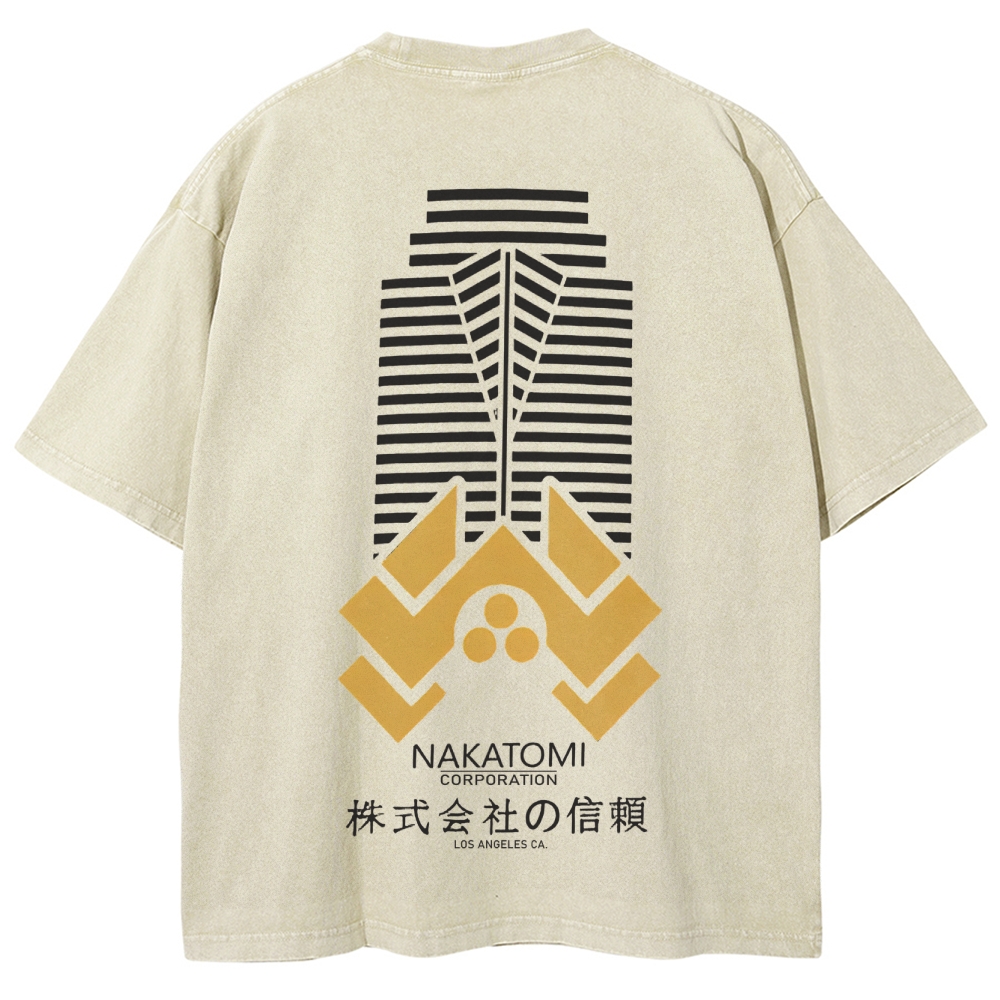 Retro 80s Action Die Movie Graphic  Washed T-Shirt 