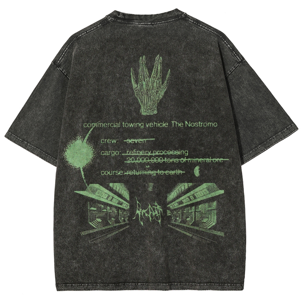 Retro Sci-Fi Horror Washed T-Shirt 