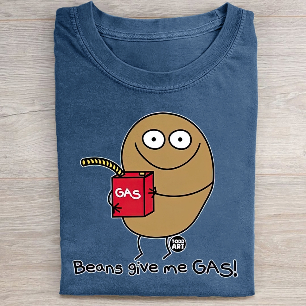 Funny Beans Gas Graphic  Washed Tee 