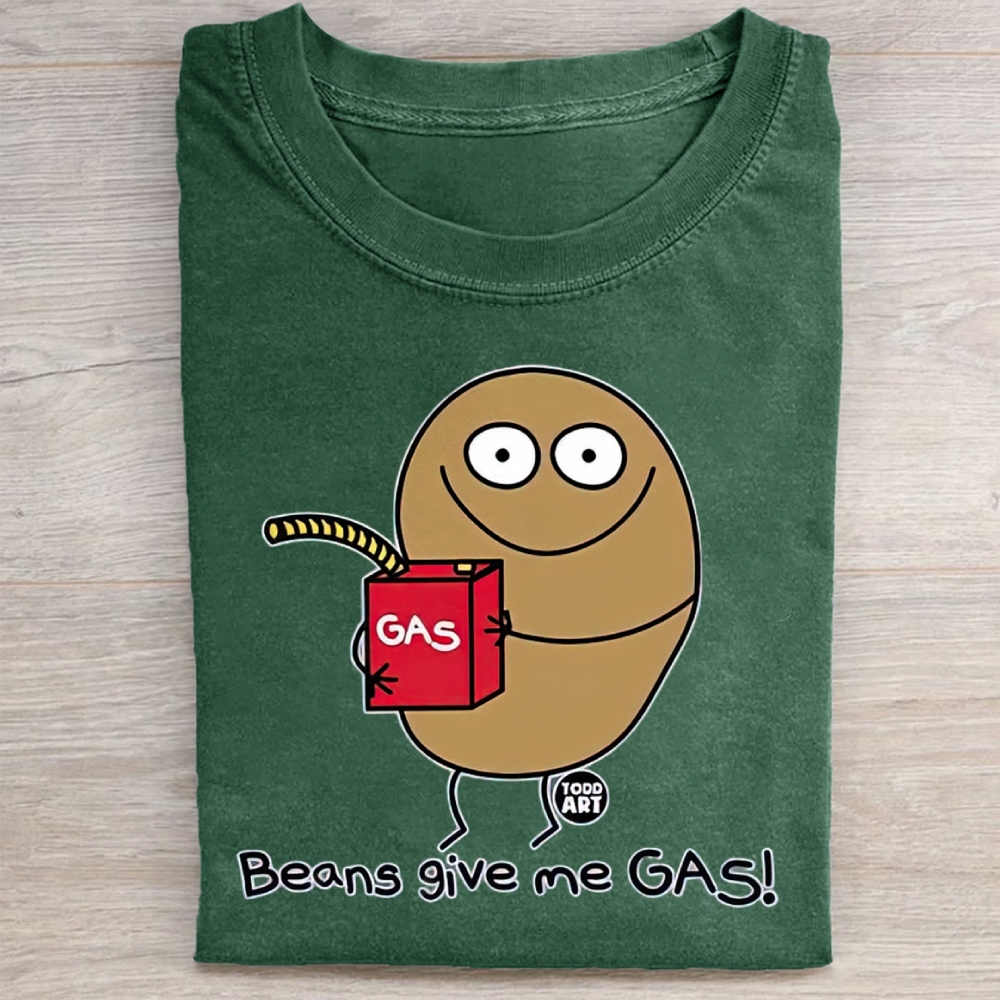 Funny Beans Gas Graphic  Washed Tee 