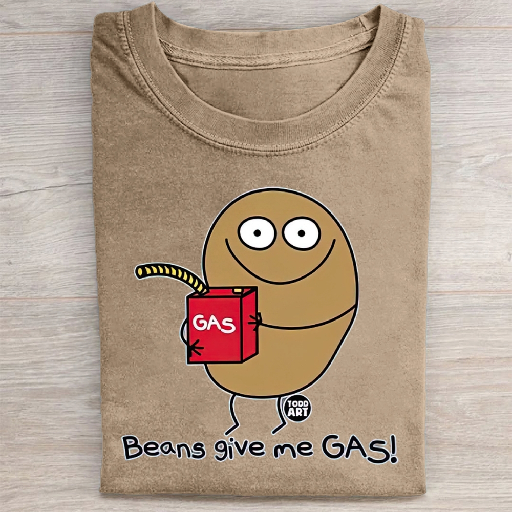 Funny Beans Gas Graphic  Washed Tee 