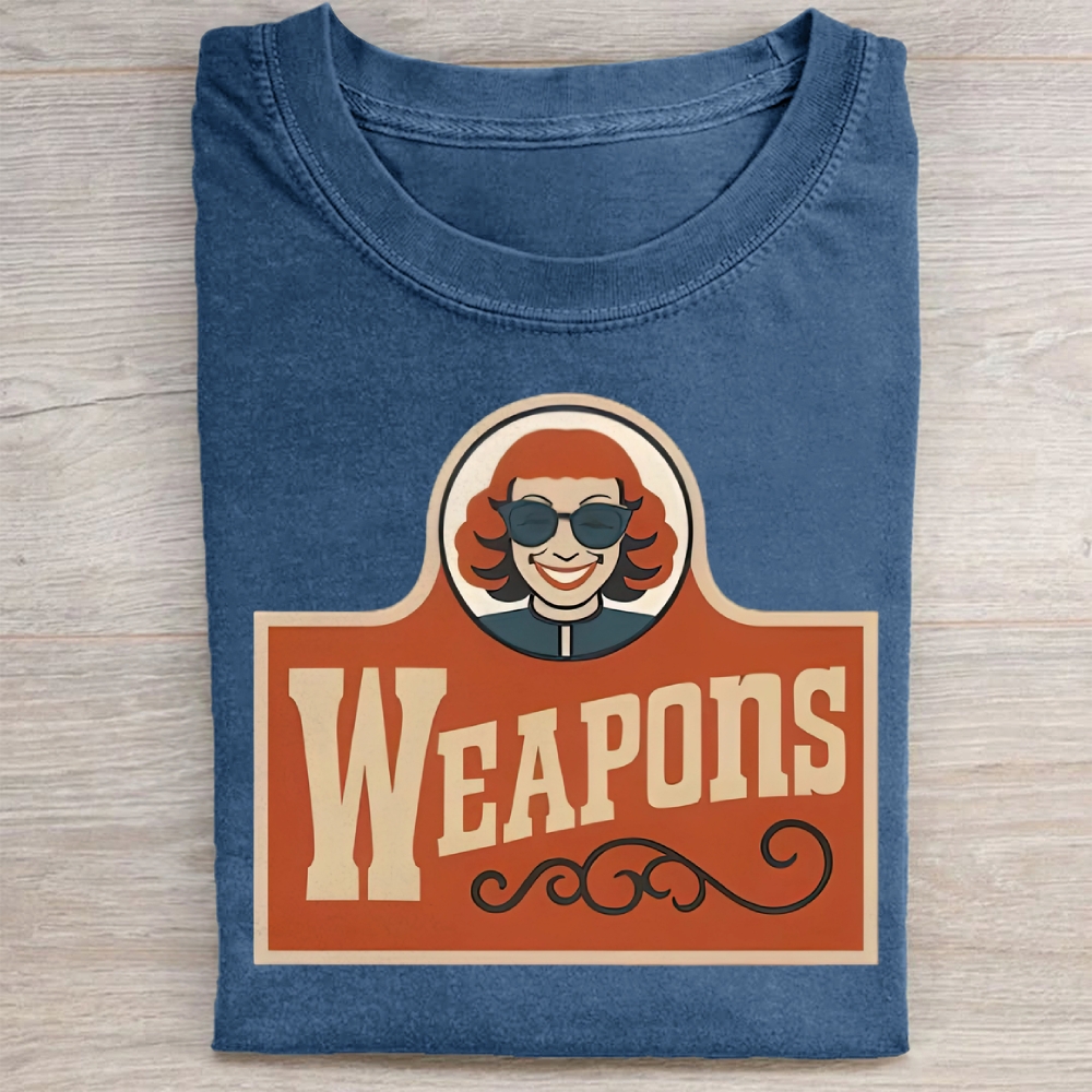 Vintage Satire Graphic Weapons  Washed Tee 