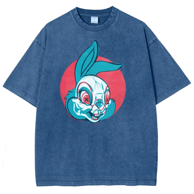 "Creepy Bunny" Retro Horror Washed T-Shirt