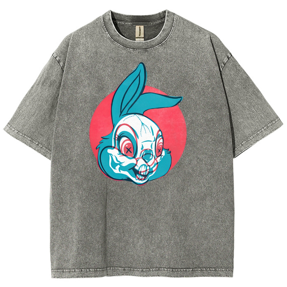 "Creepy Bunny" Retro Horror Washed T-Shirt