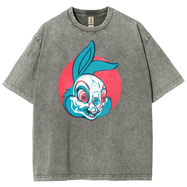 "Creepy Bunny" Retro Horror Washed T-Shirt