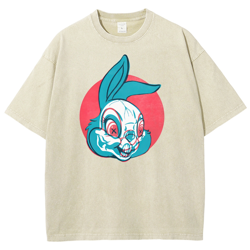 "Creepy Bunny" Retro Horror Washed T-Shirt