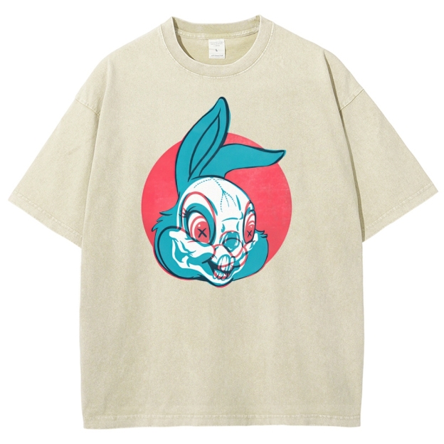 "Creepy Bunny" Retro Horror Washed T-Shirt