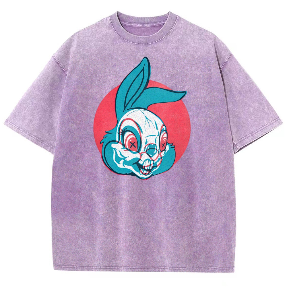 "Creepy Bunny" Retro Horror Washed T-Shirt