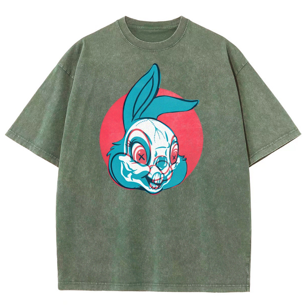 "Creepy Bunny" Retro Horror Washed T-Shirt