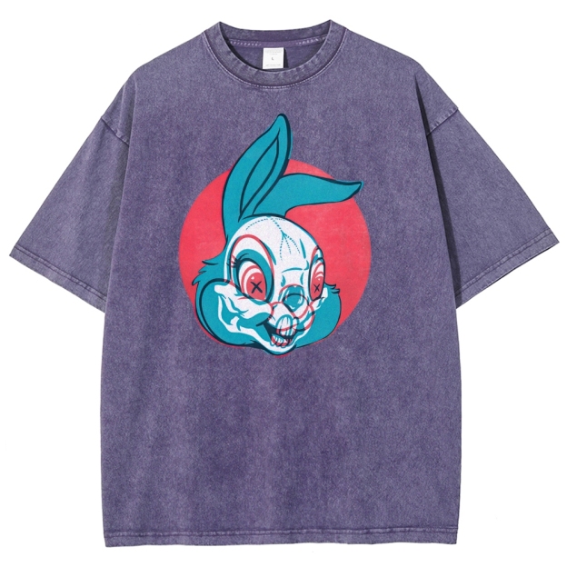 "Creepy Bunny" Retro Horror Washed T-Shirt