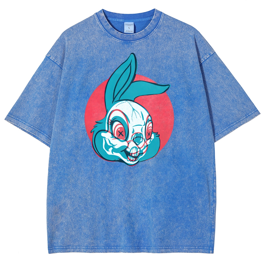 "Creepy Bunny" Retro Horror Washed T-Shirt