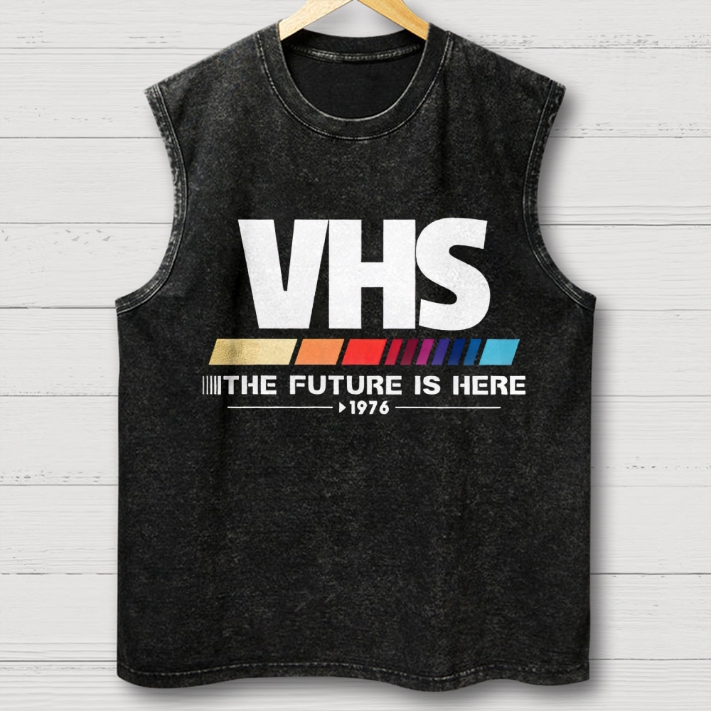 Retro VHS 1976 Graphic Washed Vest
