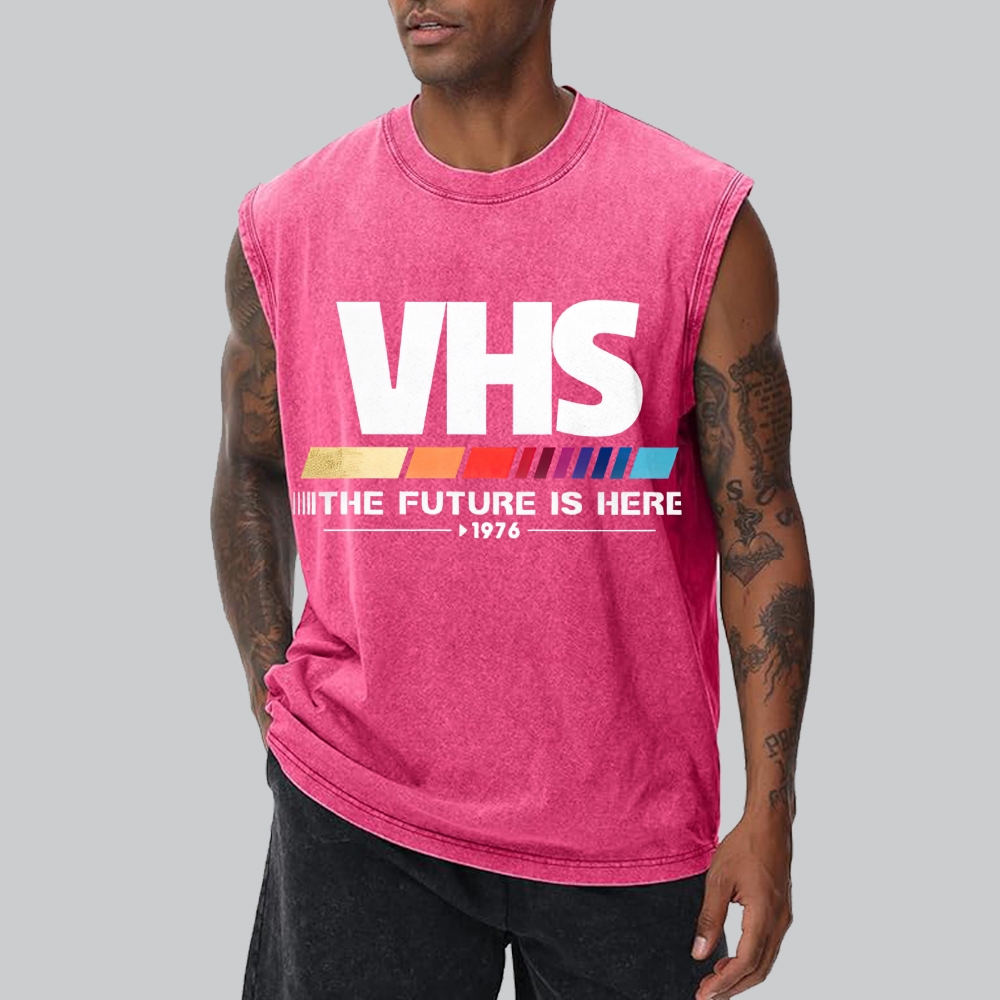 Retro VHS 1976 Graphic Washed Vest