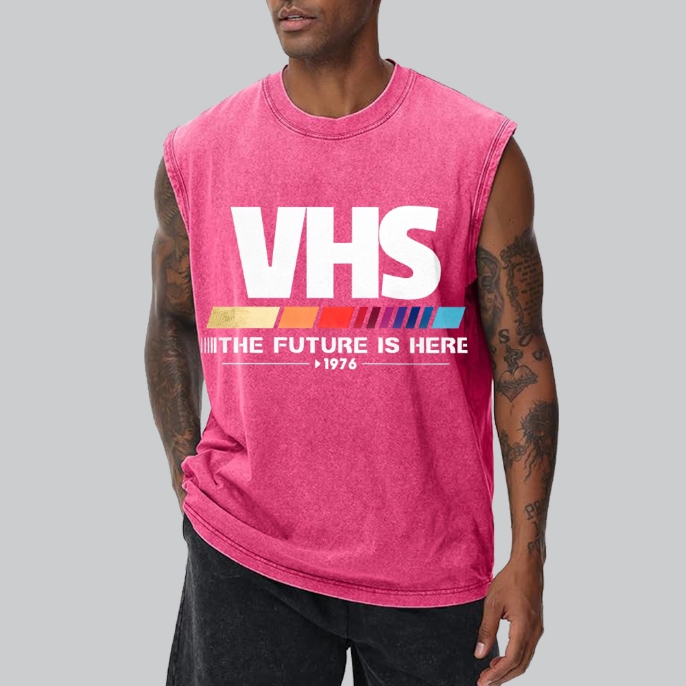 Retro VHS 1976 Graphic Washed Vest