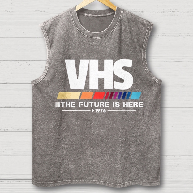 Retro VHS 1976 Graphic Washed Vest