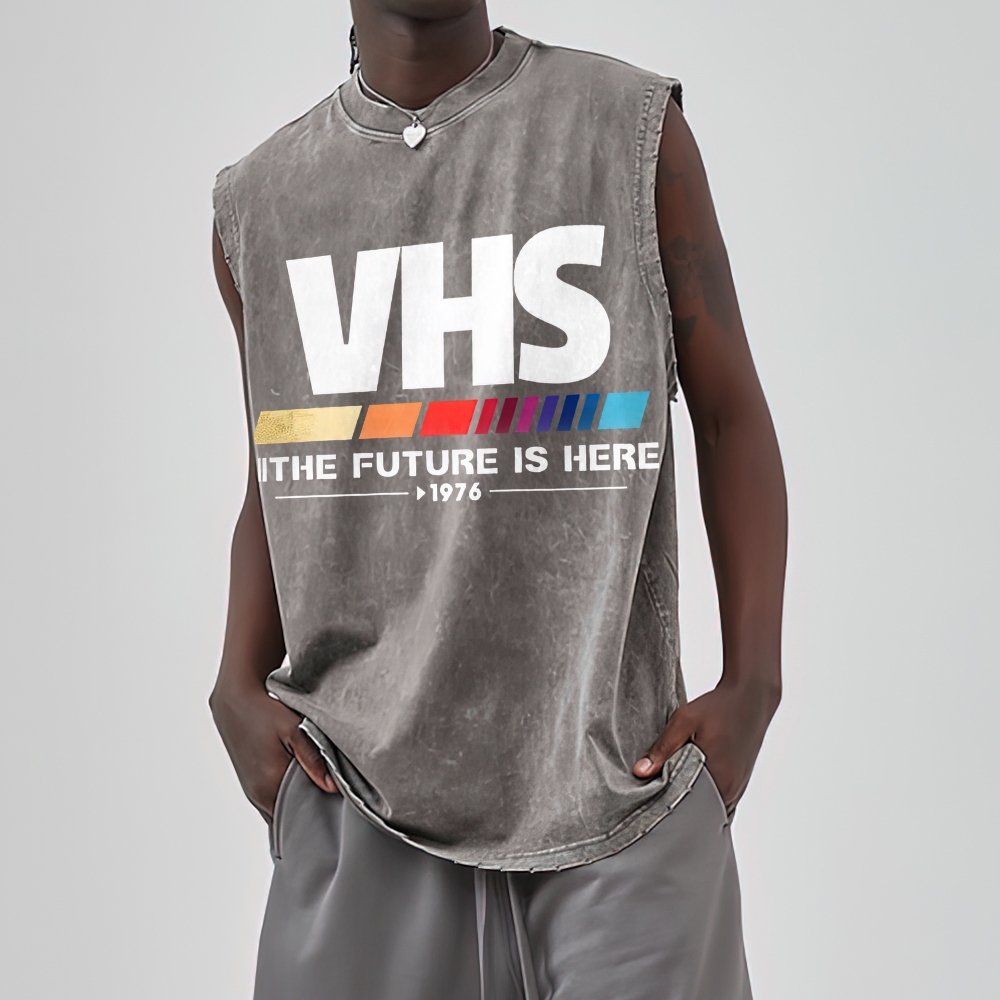 Retro VHS 1976 Graphic Washed Vest