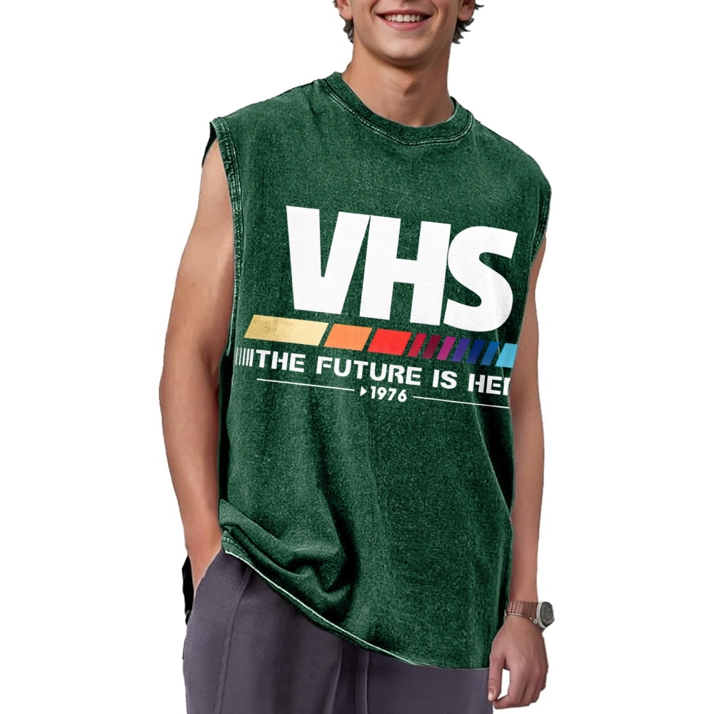 Retro VHS 1976 Graphic Washed Vest