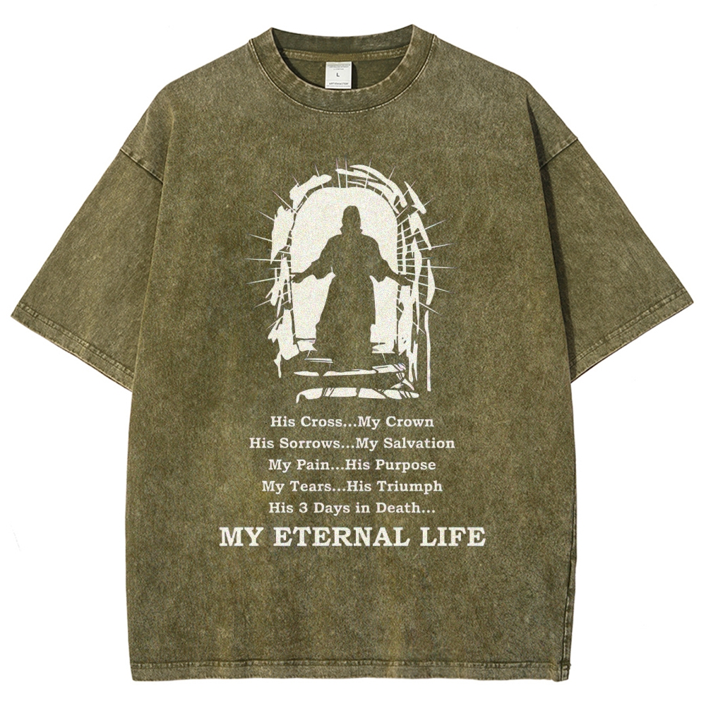 "Always Be a T-Rex" Dinosaur Pun Washed T-Shirt 