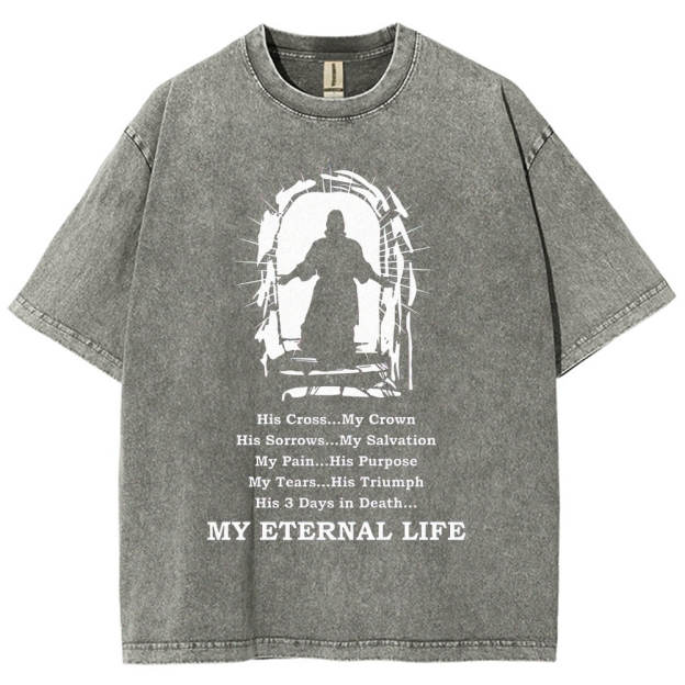 "Always Be a T-Rex" Dinosaur Pun Washed T-Shirt 