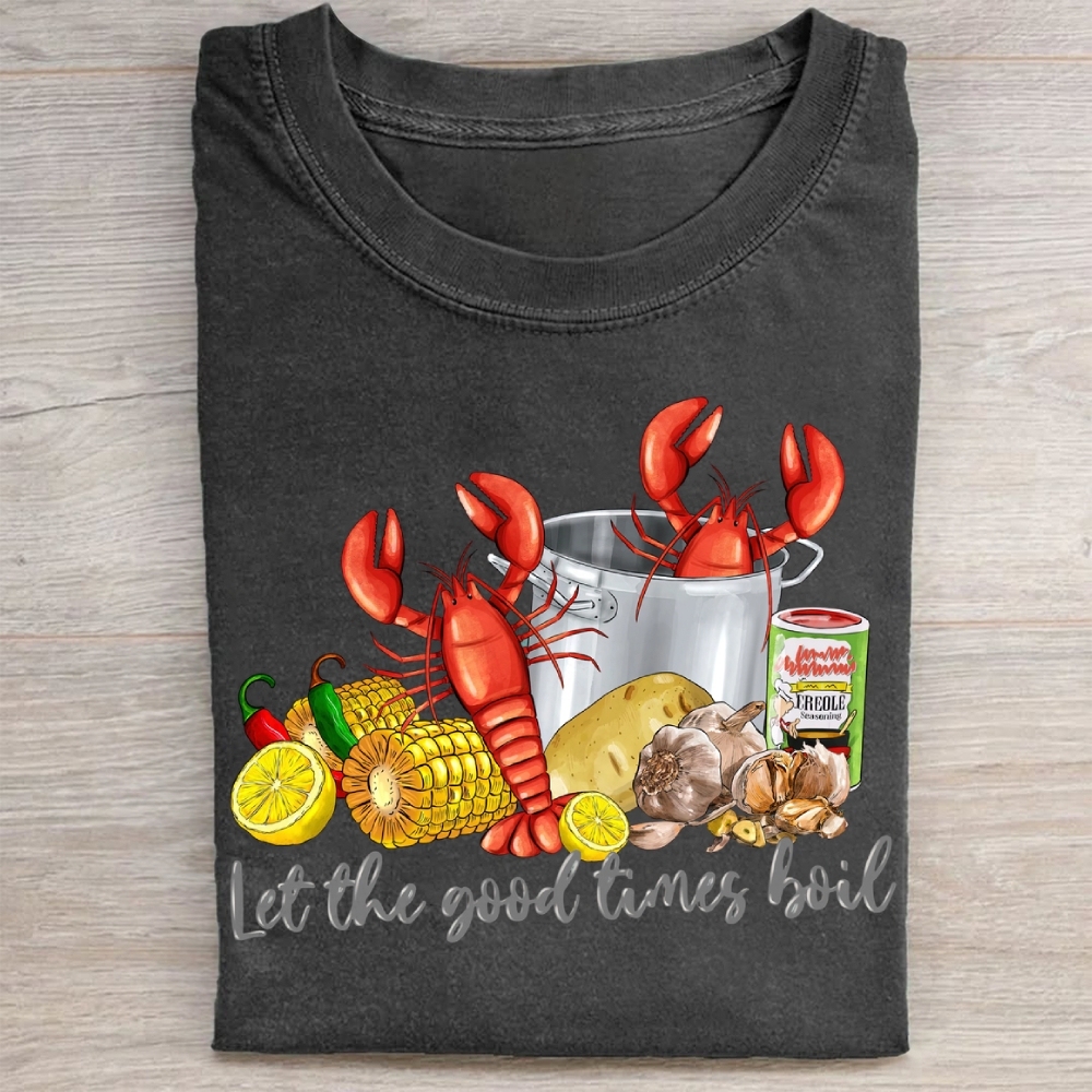 Seafood Boil Graphic  Washed Tee 