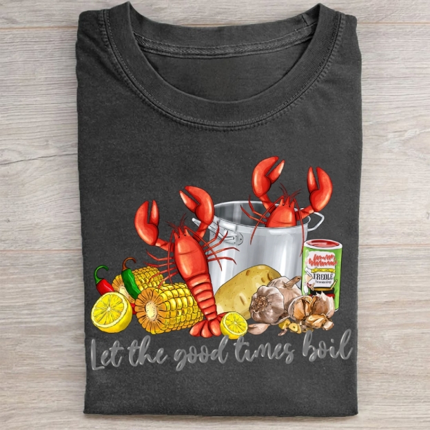 Seafood Boil Graphic  Washed Tee 