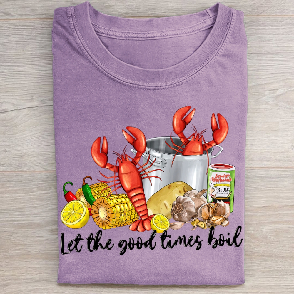 Seafood Boil Graphic  Washed Tee 
