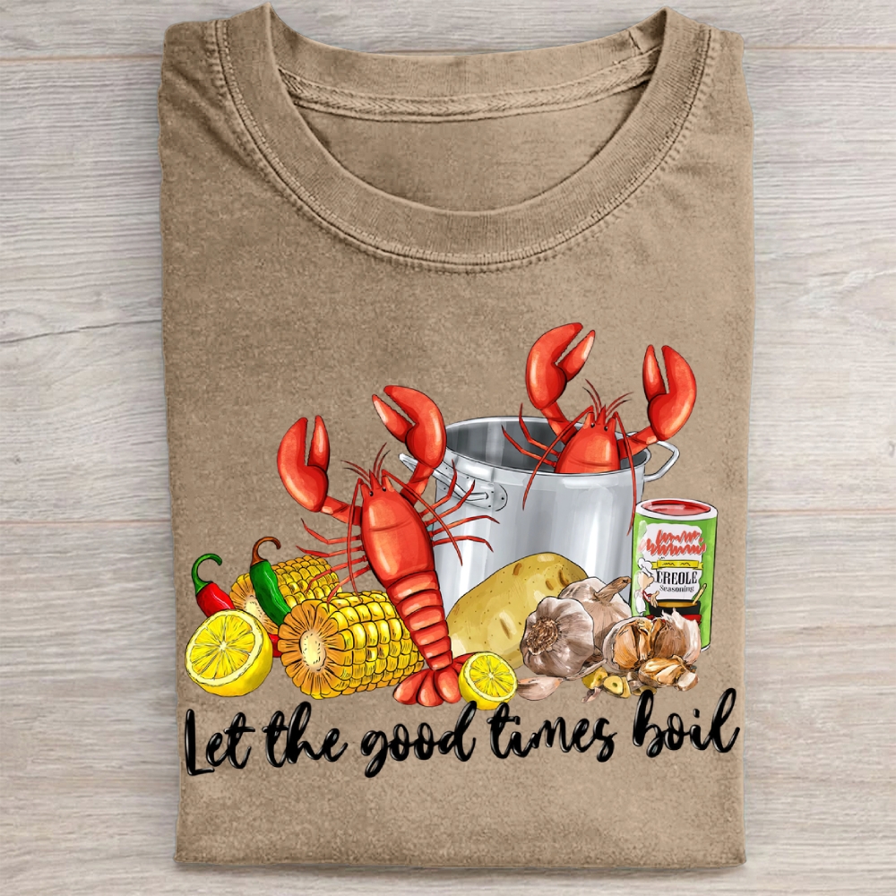 Seafood Boil Graphic  Washed Tee 