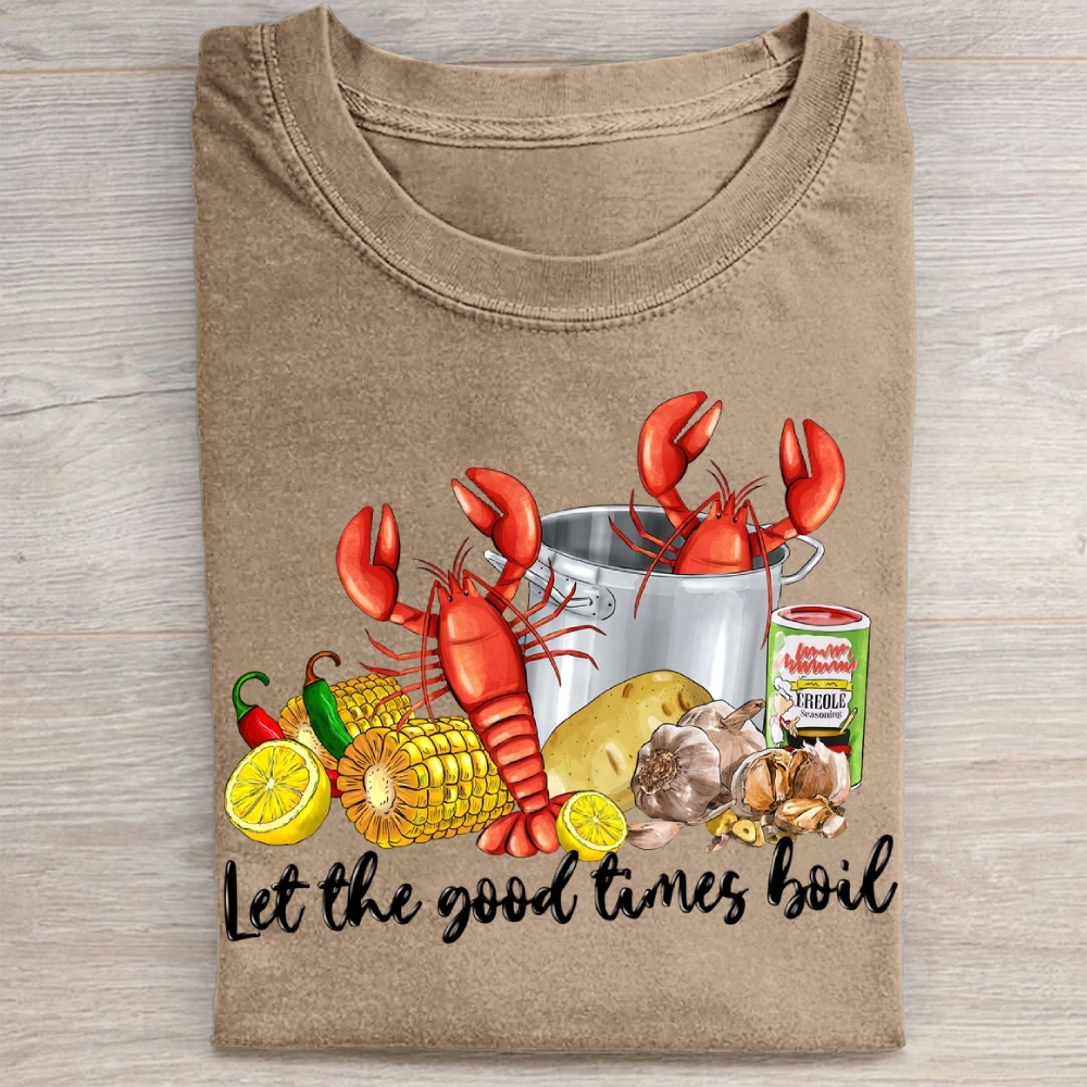 Seafood Boil Graphic  Washed Tee 