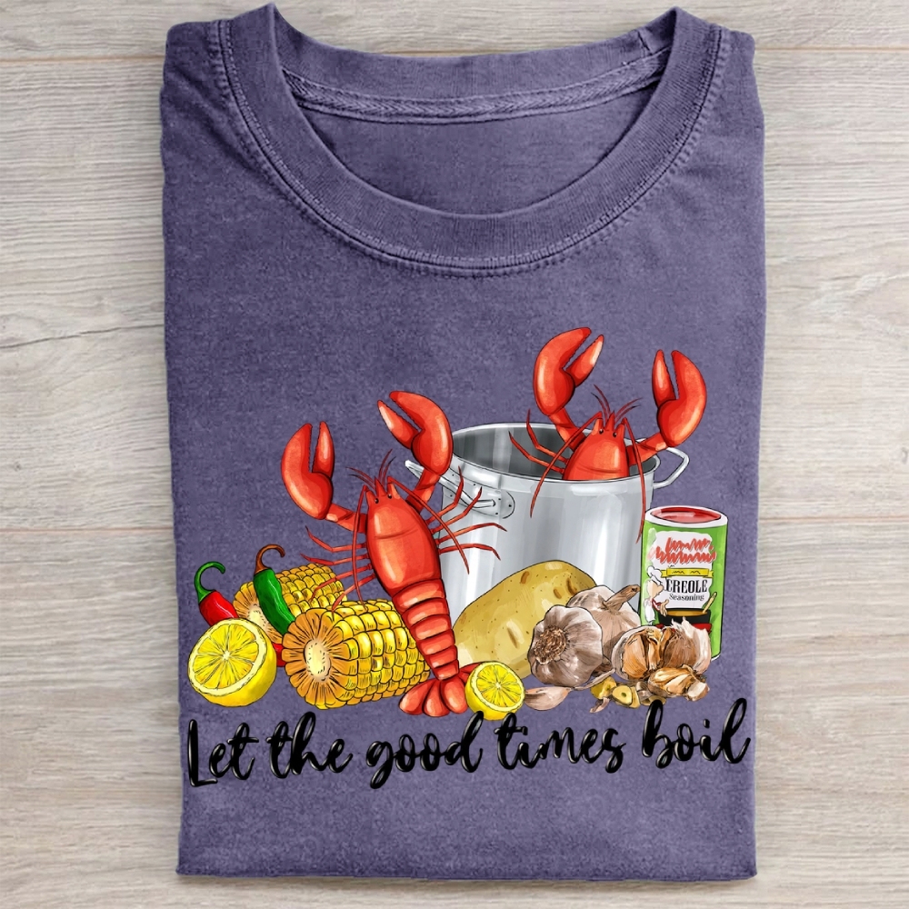 Seafood Boil Graphic  Washed Tee 