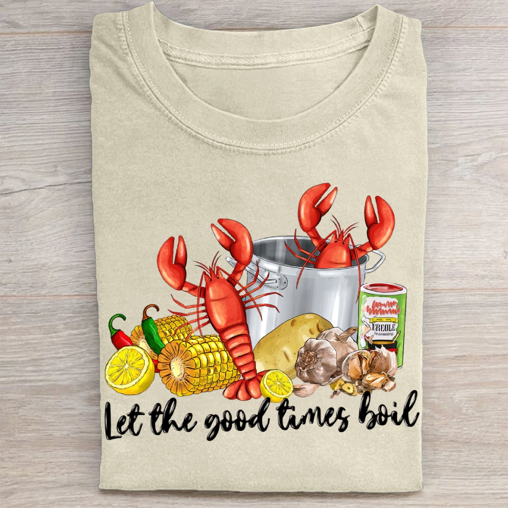 Seafood Boil Graphic  Washed Tee 