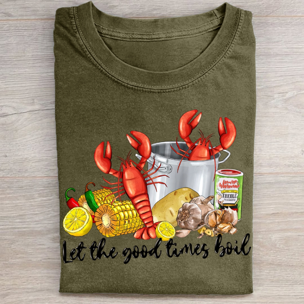 Seafood Boil Graphic  Washed Tee 
