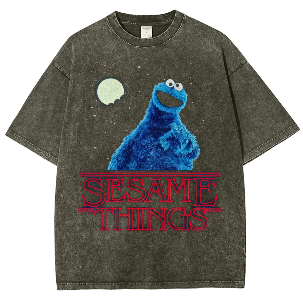 "Sesame Things" Cookie Monster Parody Washed T-Shirt