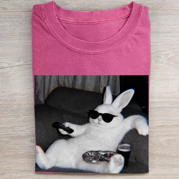 "Chill Easter Bunny" Couch Potato Vintage Washed Tee