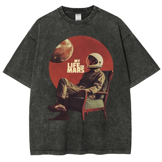 Retro Sci-Fi Astronaut Washed T-Shirt 
