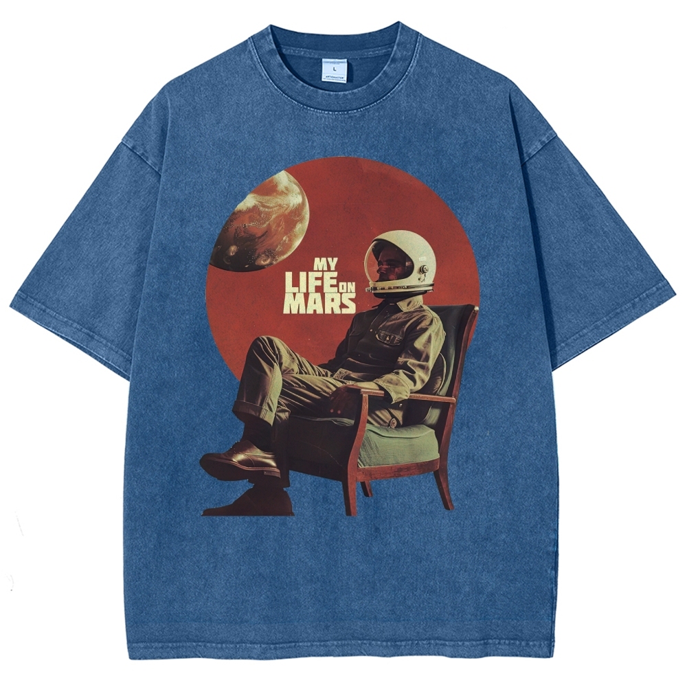 Retro Sci-Fi Astronaut Washed T-Shirt 
