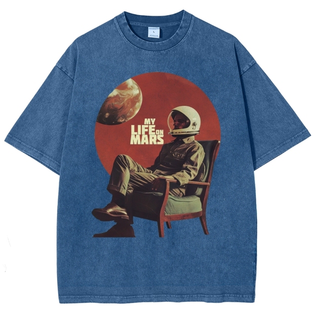 Retro Sci-Fi Astronaut Washed T-Shirt 