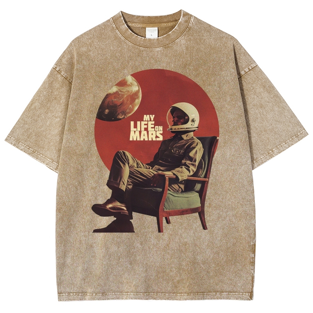 Retro Sci-Fi Astronaut Washed T-Shirt 