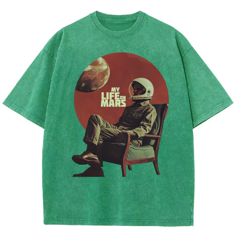 Retro Sci-Fi Astronaut Washed T-Shirt 