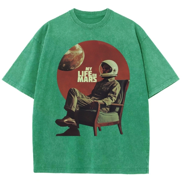 Retro Sci-Fi Astronaut Washed T-Shirt 