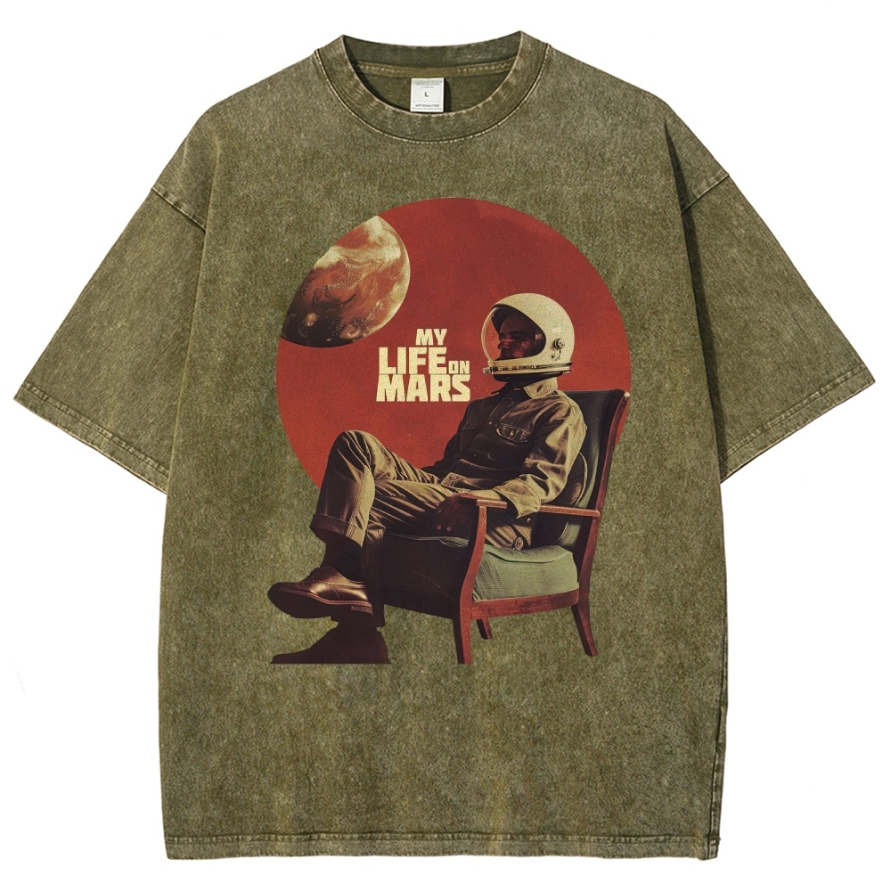 Retro Sci-Fi Astronaut Washed T-Shirt 