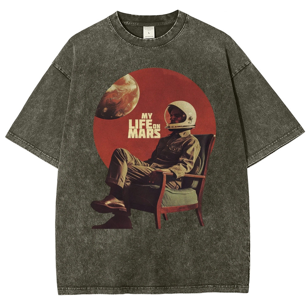 Retro Sci-Fi Astronaut Washed T-Shirt 