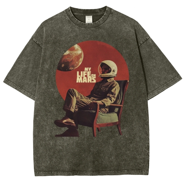 Retro Sci-Fi Astronaut Washed T-Shirt 