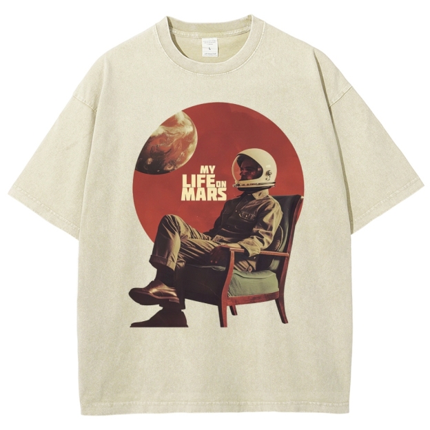 Retro Sci-Fi Astronaut Washed T-Shirt 