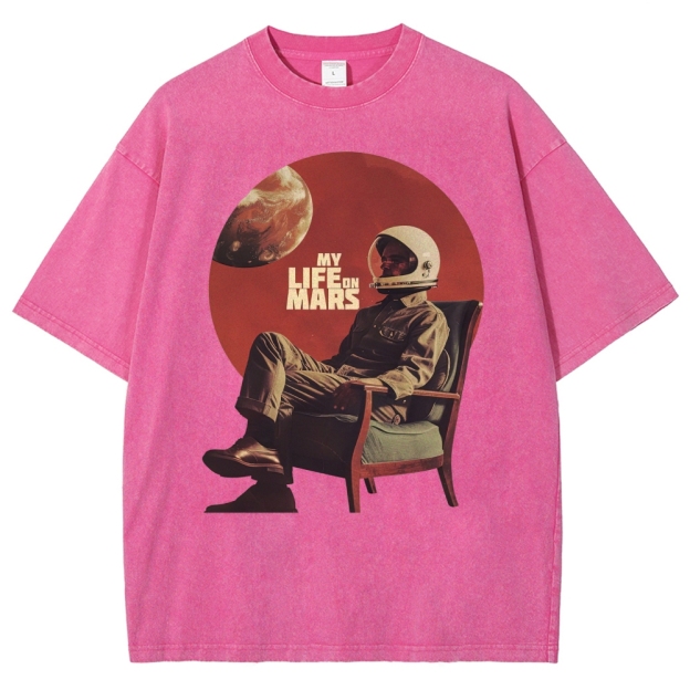 Retro Sci-Fi Astronaut Washed T-Shirt 