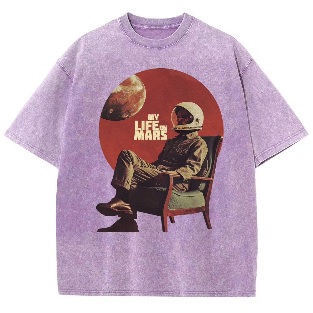 Retro Sci-Fi Astronaut Washed T-Shirt 