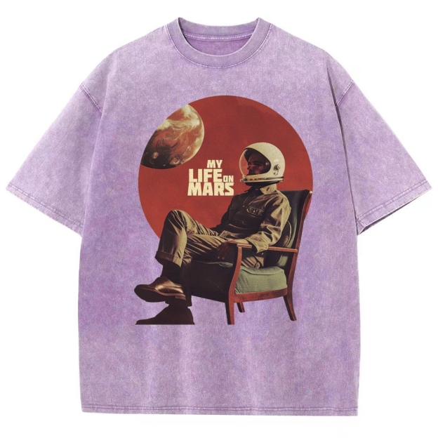 Retro Sci-Fi Astronaut Washed T-Shirt 