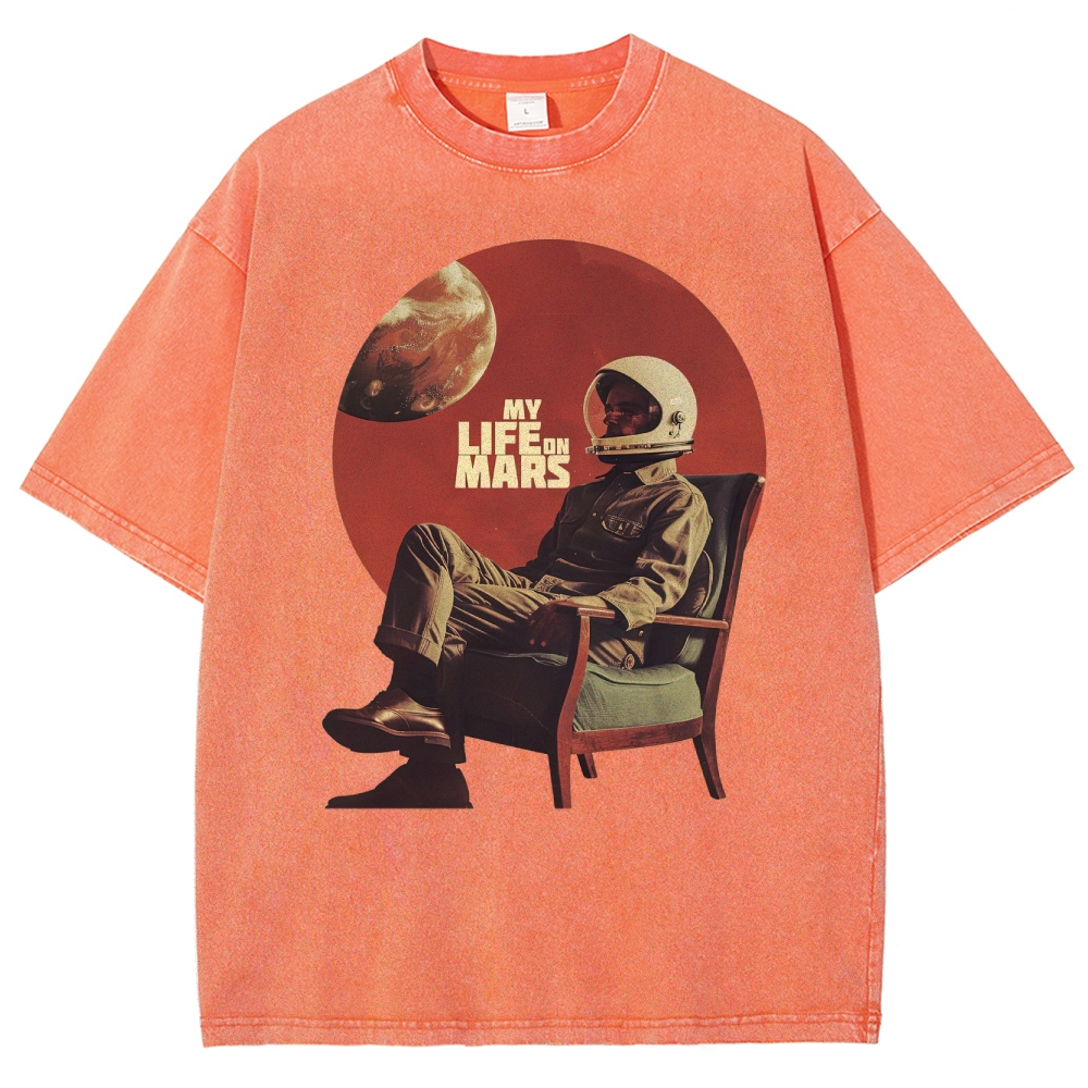 Retro Sci-Fi Astronaut Washed T-Shirt 
