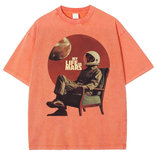 Retro Sci-Fi Astronaut Washed T-Shirt 